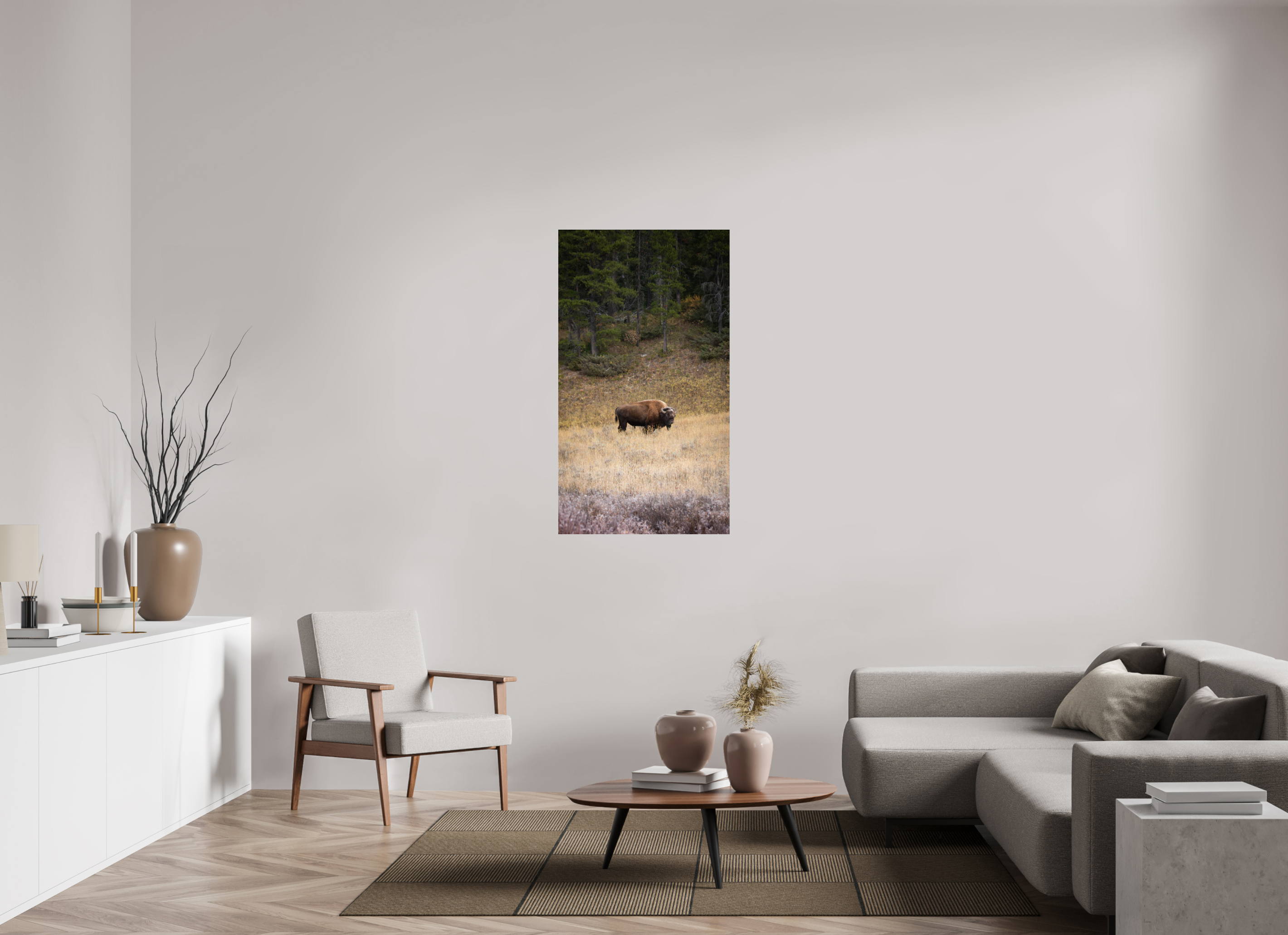 27.6 x 49″, Fine Art Print Frosty Yellowstone Morning