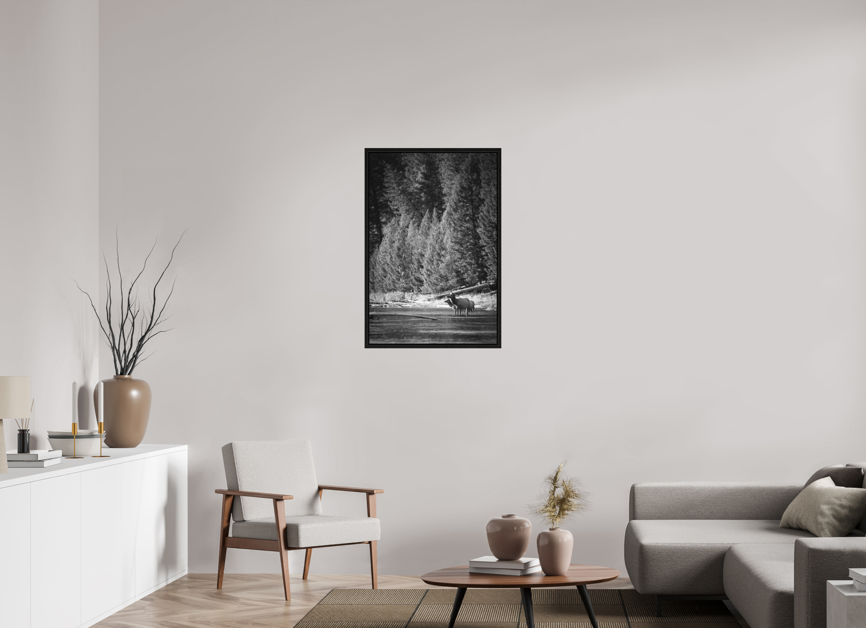 24 x 36″, Floater Frame Ilford B&W River Refuge
