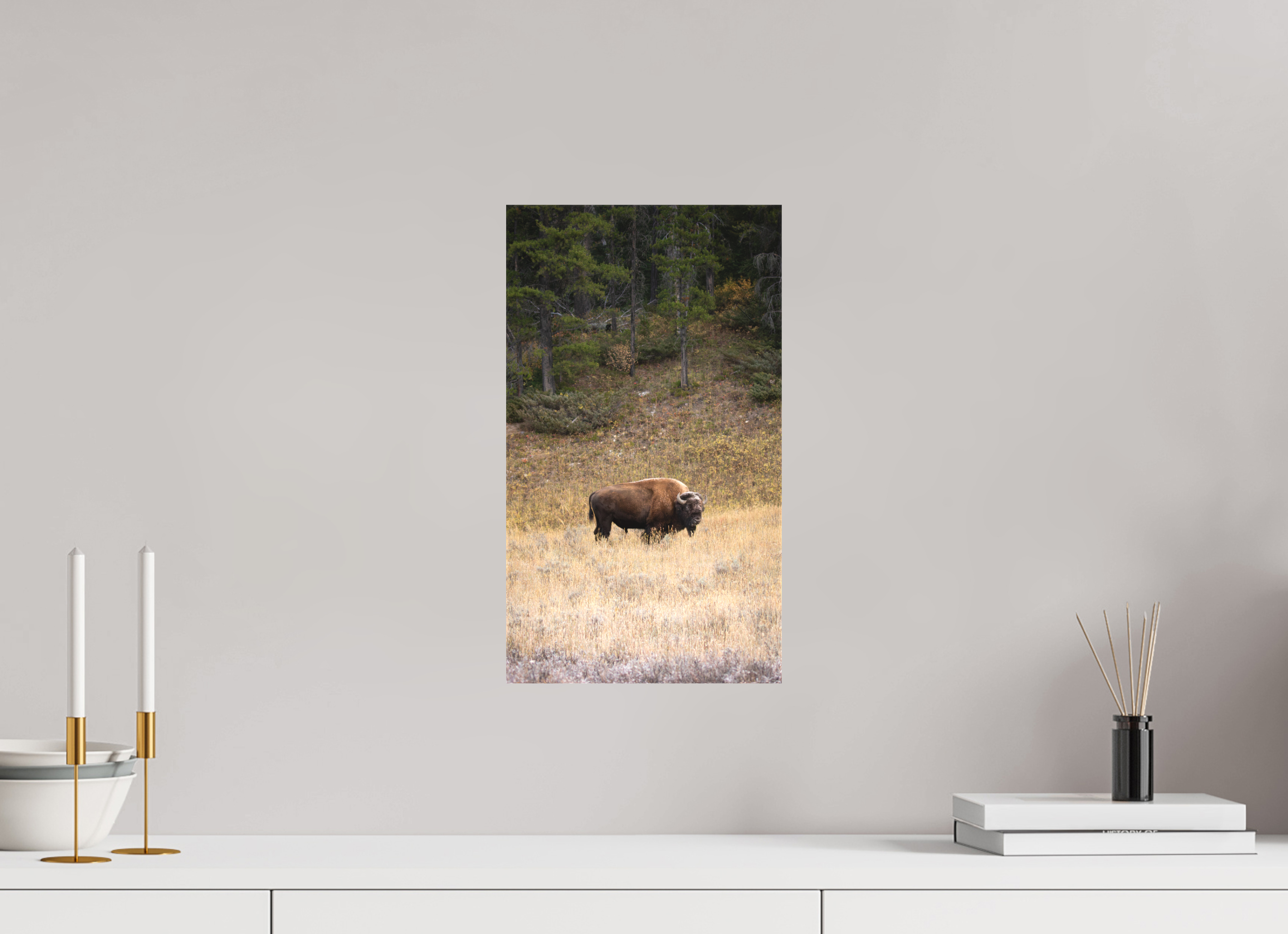 9 x 16″, Matte Canvas Stretcher Frosty Yellowstone Morning