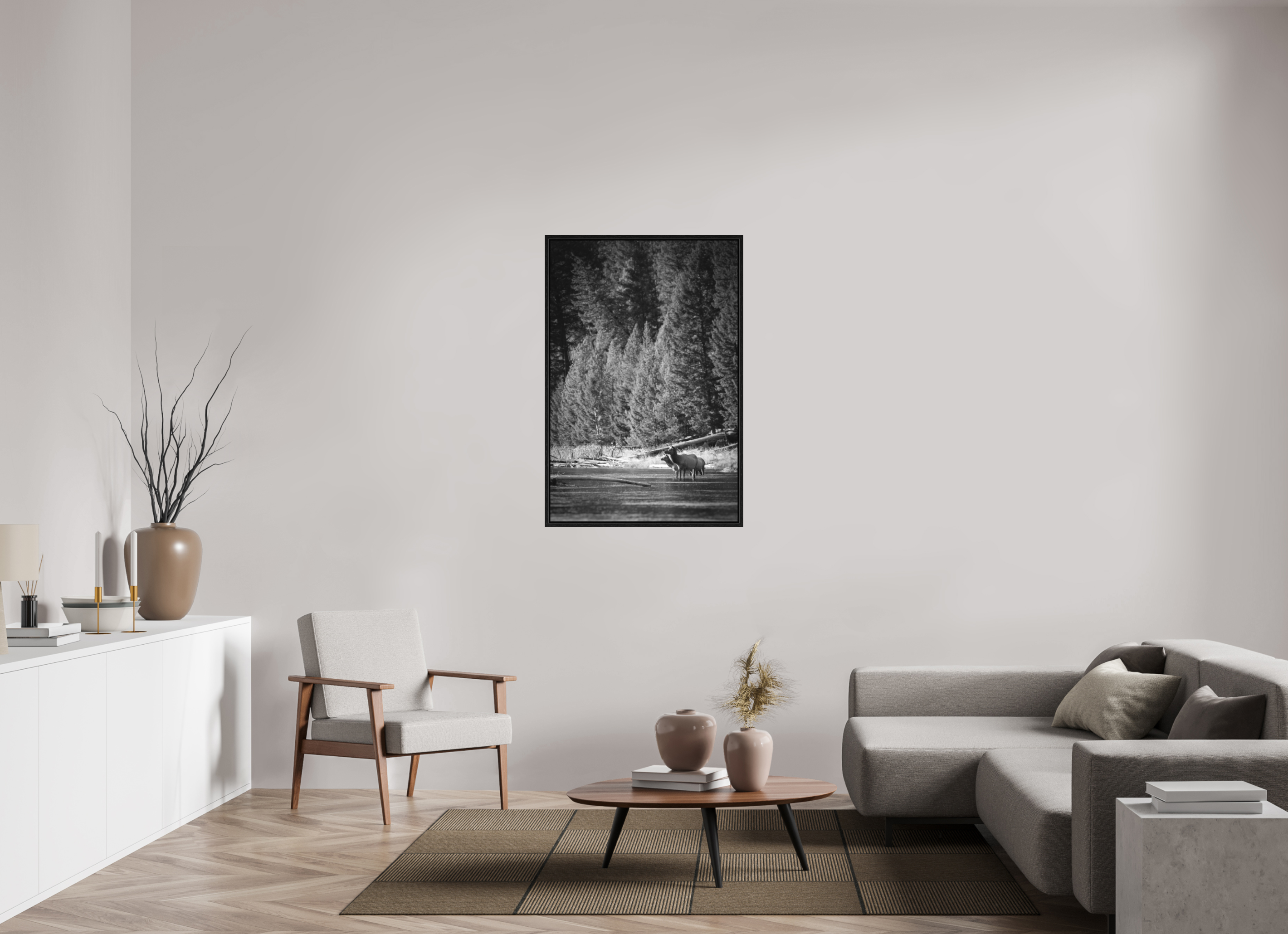 30 x 45″, Floater Frame Ilford B&W River Refuge