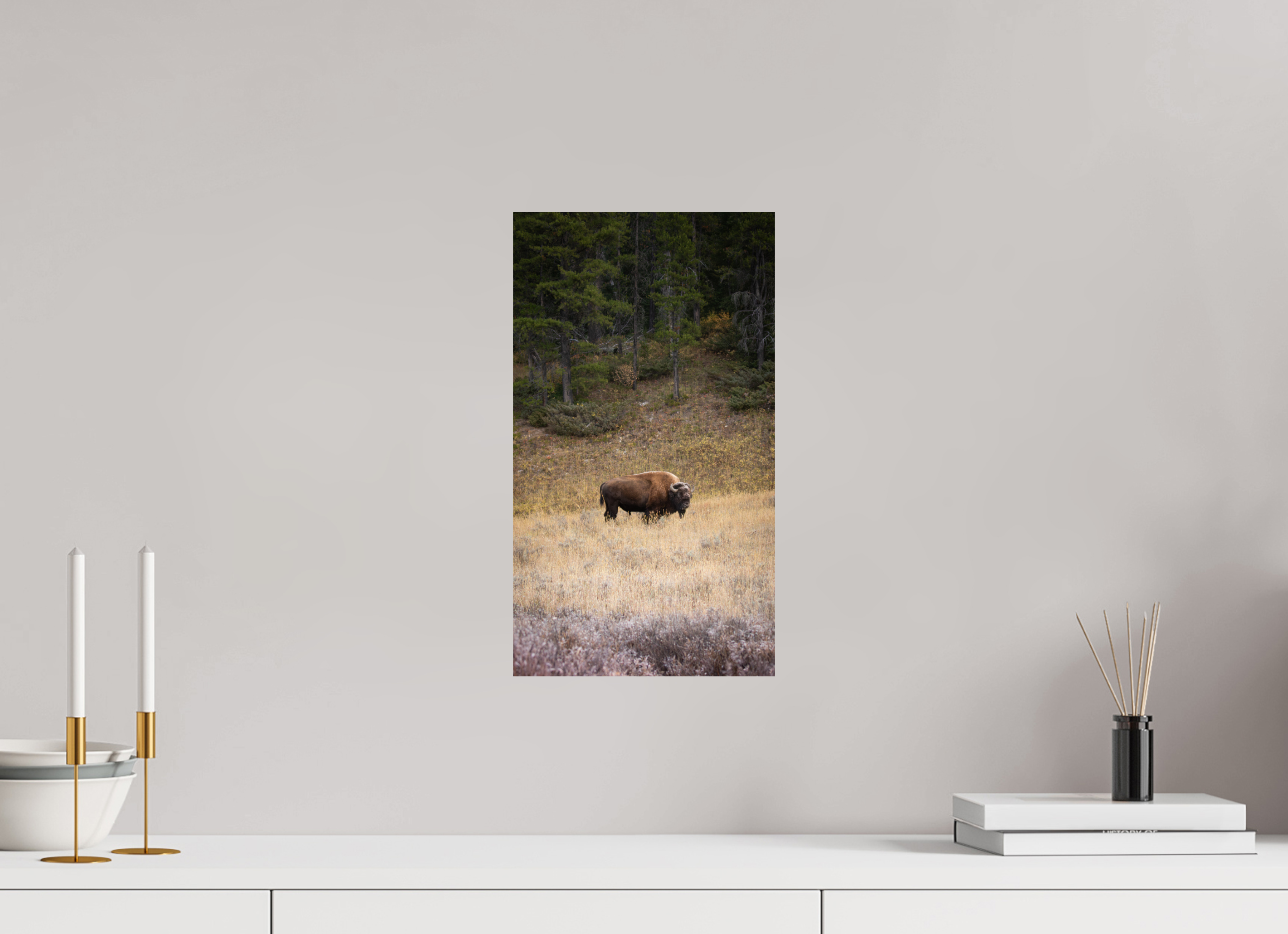 9 x 16″, Direct Print On Aluminum Color Frosty Yellowstone Morning