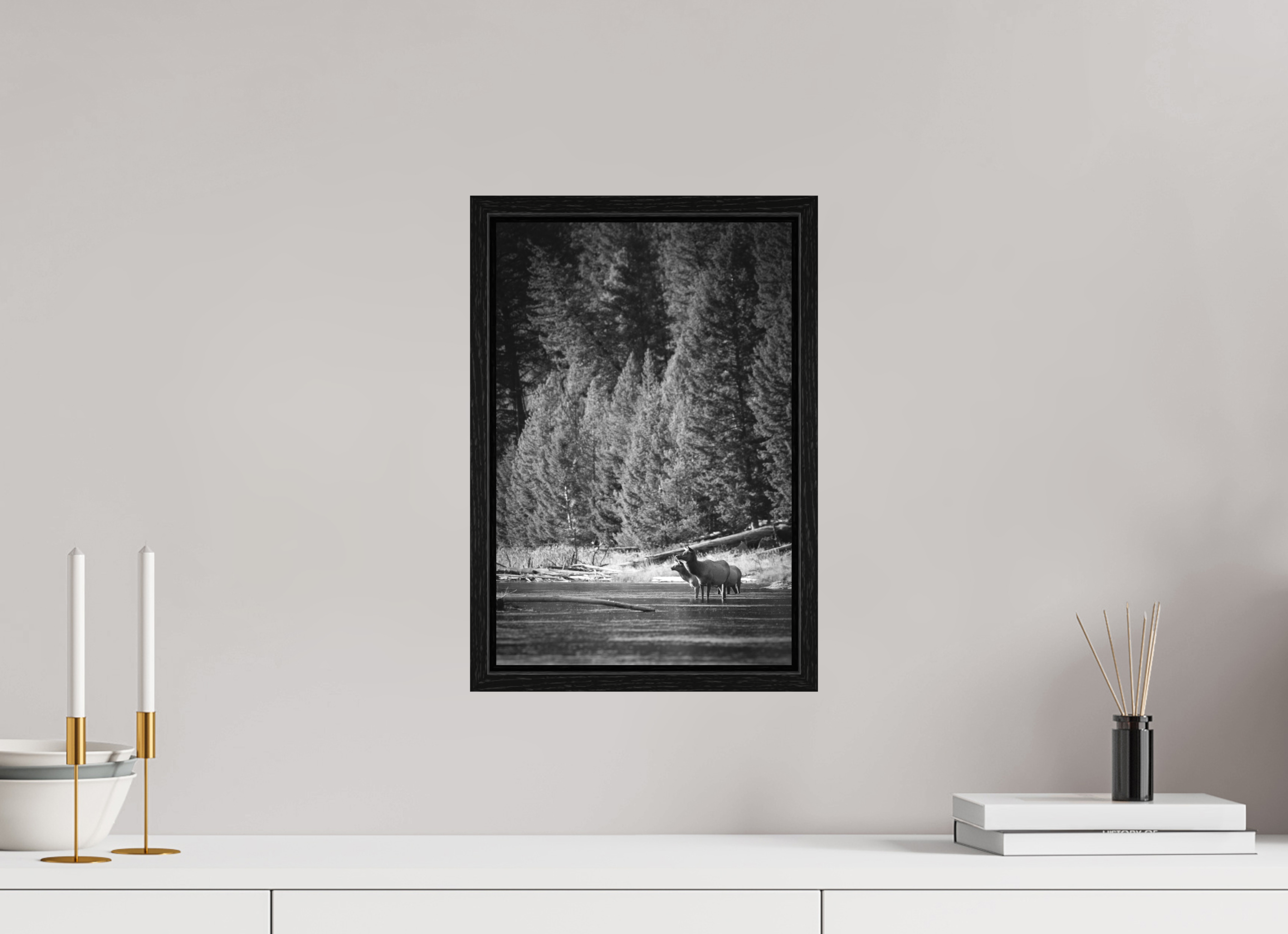 10 x 15″, Floater Frame Ilford B&W River Refuge