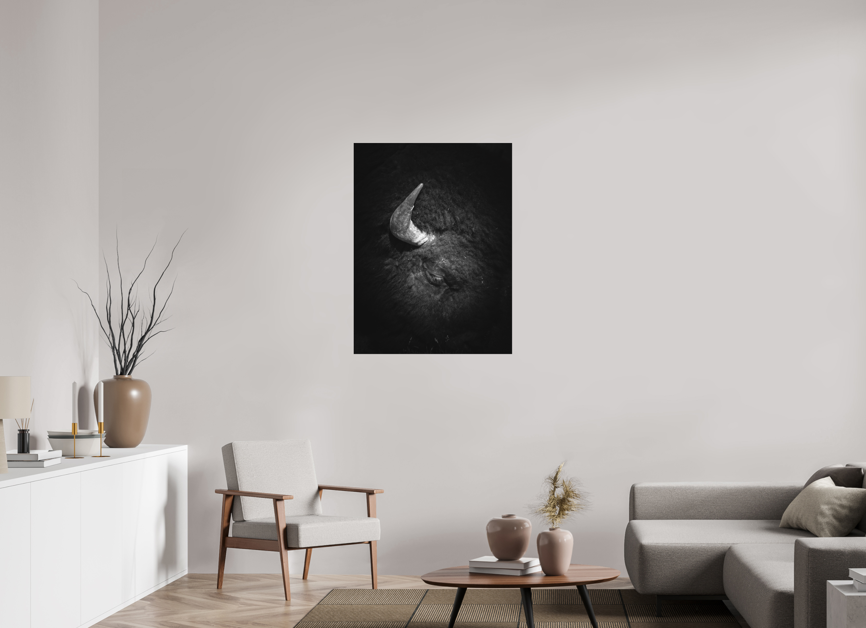 30 x 40″, B&W Photo Print Under Acrylic Glass Beauty in Brawn