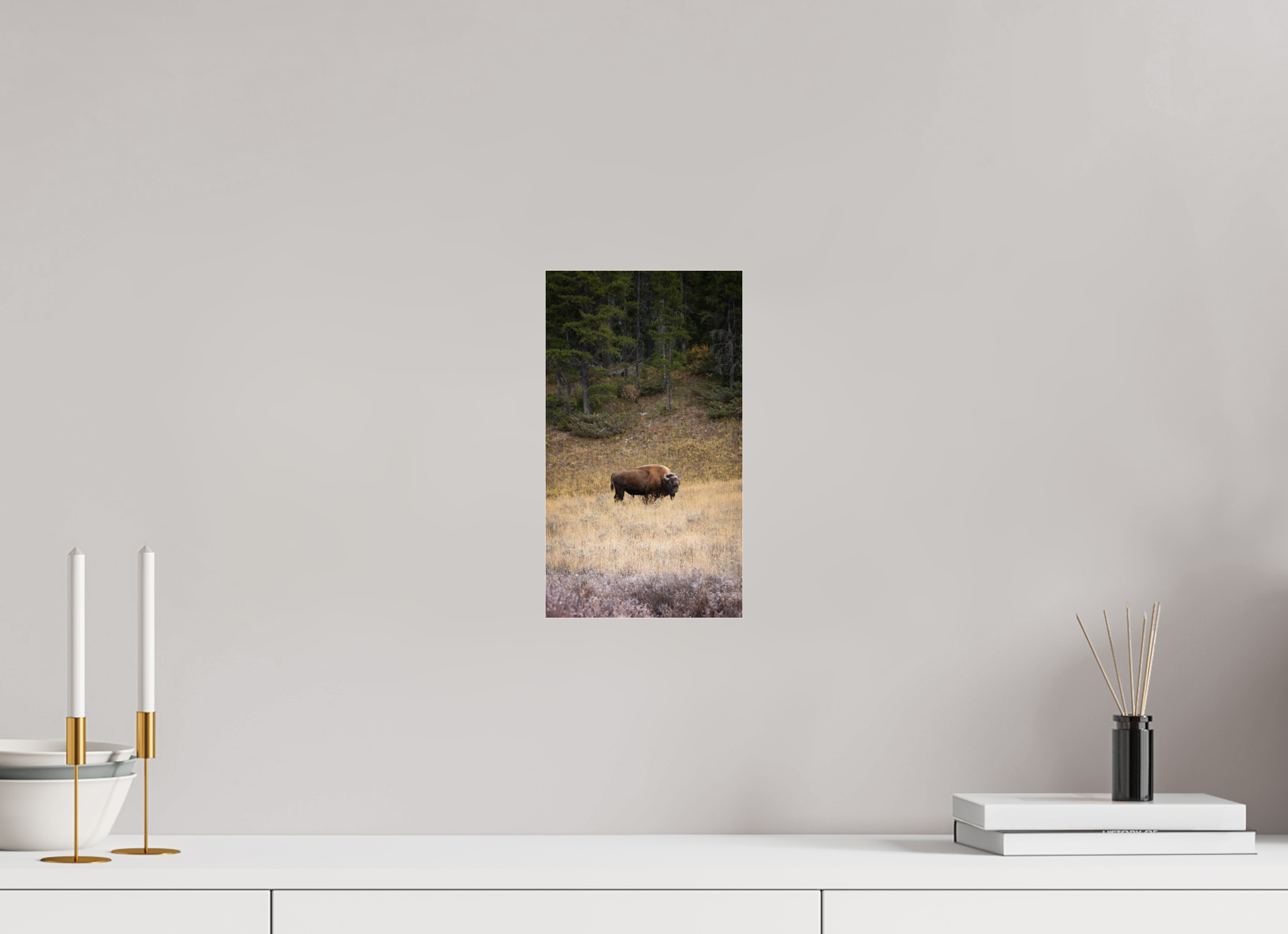 6.8 x 12″, Photo Print Under Acrylic Glass Frosty Yellowstone Morning